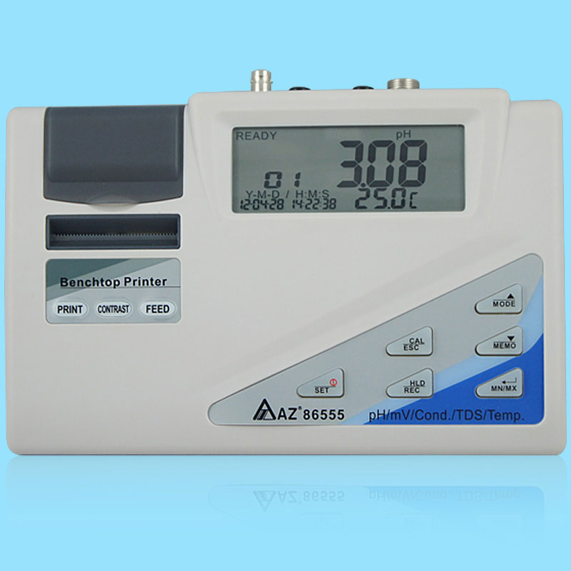 臺灣衡欣 AZ86555 五合一臺式水質檢測儀帶打印